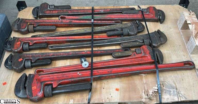 9 Pipe Wrenches Largest 48" image