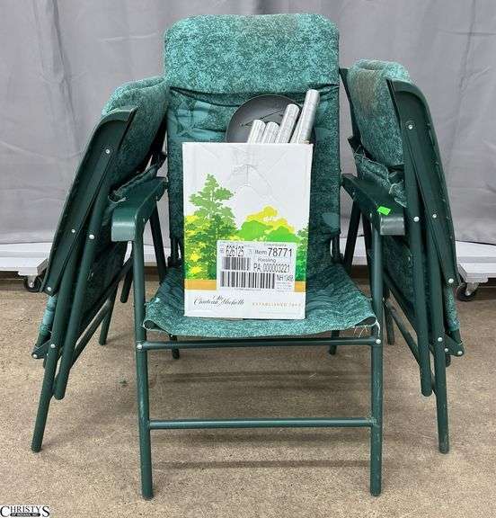 Green Folding Lawn Chairs, Needs Cleaned image