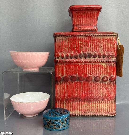 Red Lidded Vase 14" image