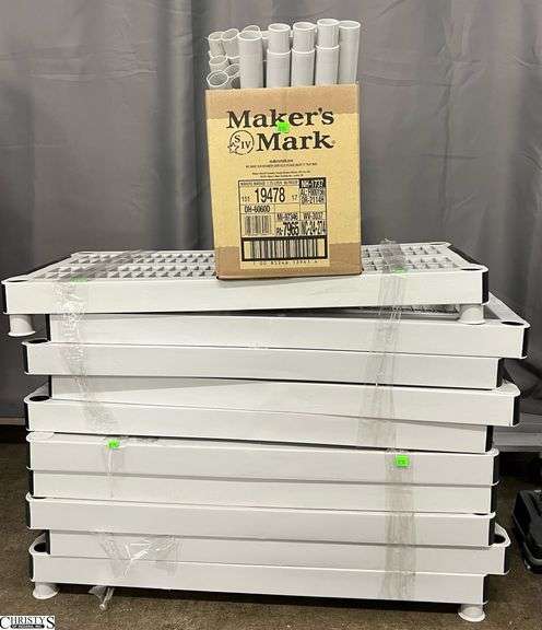 Hard Plastic Shelving Pieces - 10 Shelf Parts, Approx 32 poles image