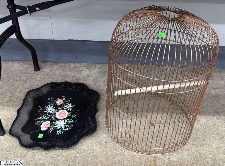 Wire Birdcage, Metal Tray - 20" of cage - missing cage base image