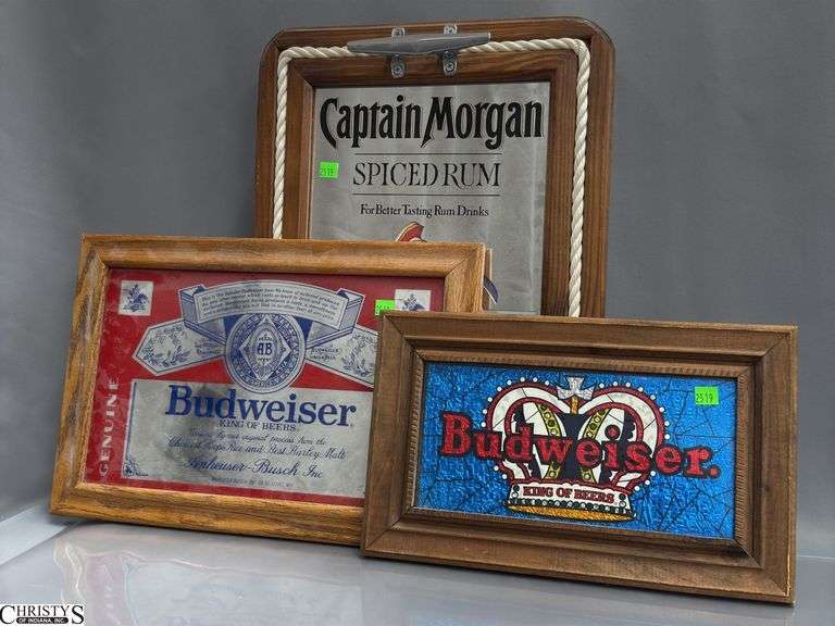 Budweiser & Captain Morgan Mirrors - 22" x 15" of largest image