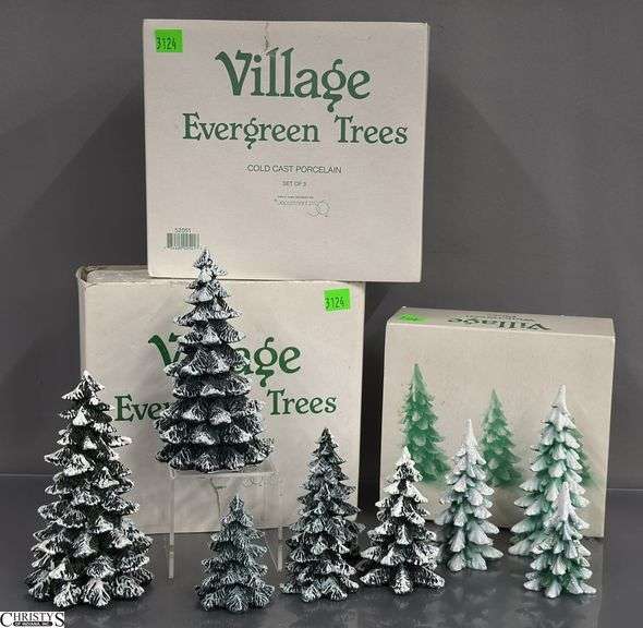Department 56 Village Evergreen & Wintergreen Pine Trees Sets image