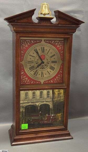 Firefighter Motif Wall Clock 9.5" x 16" image