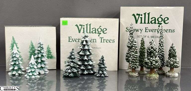 Department 56 Village Wintergreen, Evergreen, Snowy Evergreen Pine Trees image