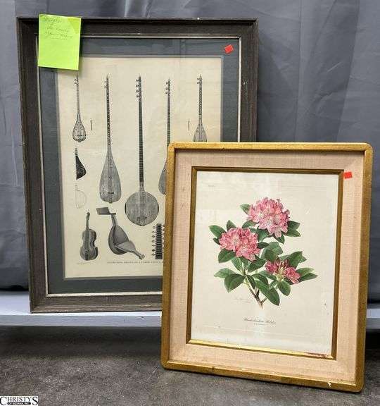 2 Pcs Wall art Floral, Instrument Motif Largest 26.5x33.5 image