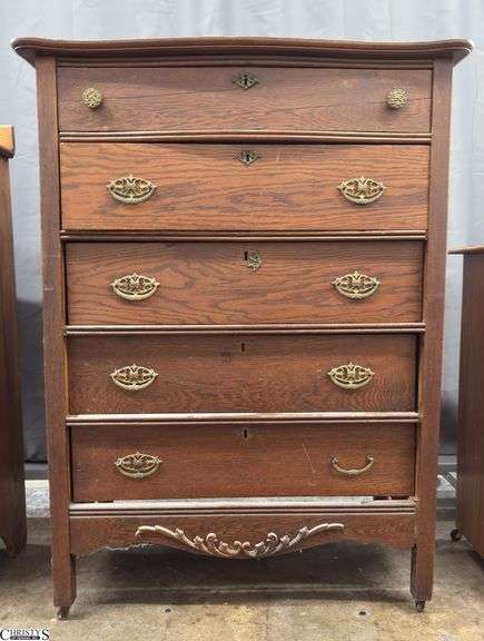 5 Drawer Chest 36" x 18.5" x 48" - shows wear image