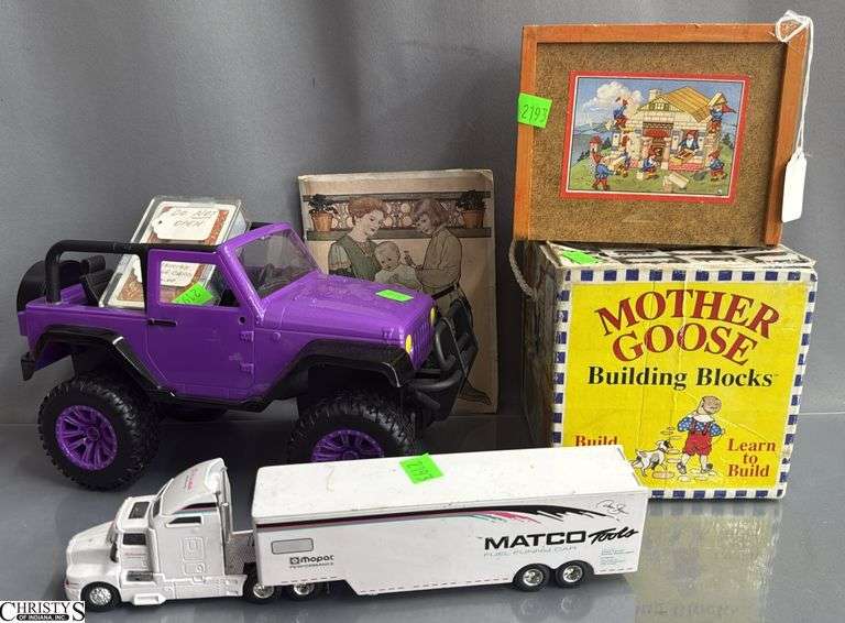 Large Plastic Engine 21" Long, Jeep, Cards, Semi Truck image