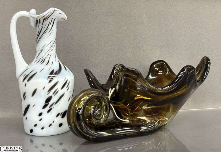 Art Glass, Murano and Hand Blown Pitcher, image