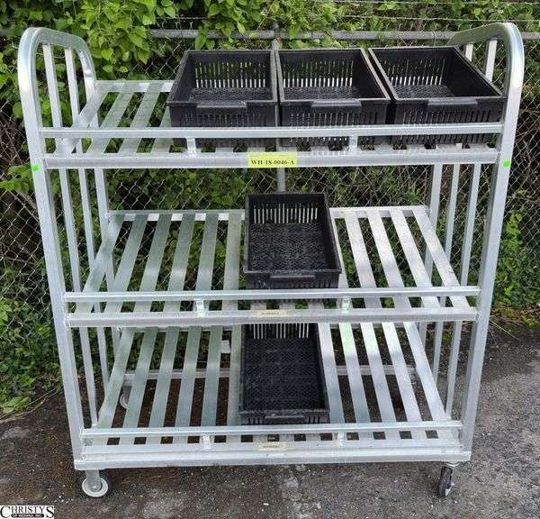 Rolling bin rack aluminum 59x26x67 image