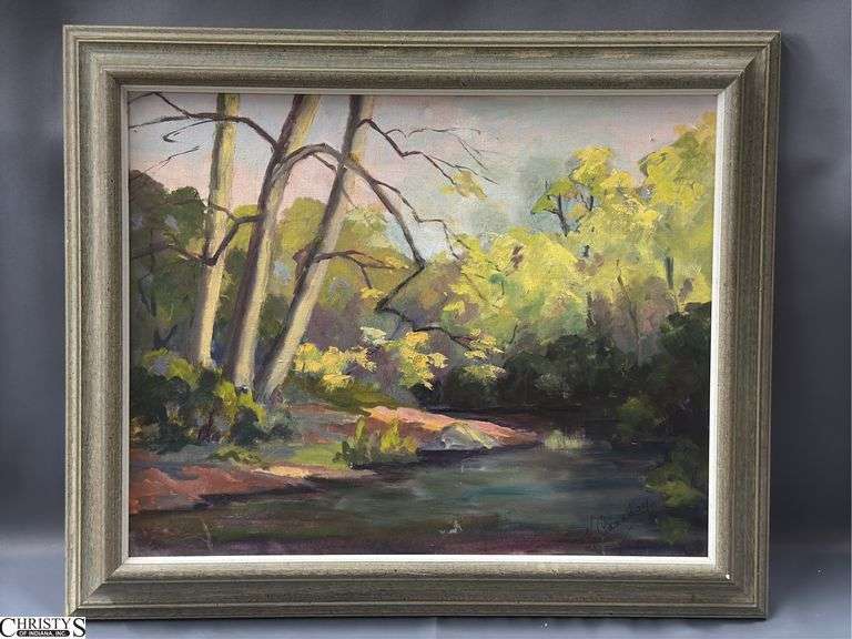 1977 Jo Canaday Signed Landscape Oil on Board 24" x 20" of frame image