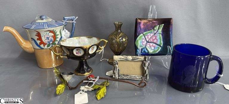 China, Vase, Small Frame, Blue Mug Lusterware Teapot image