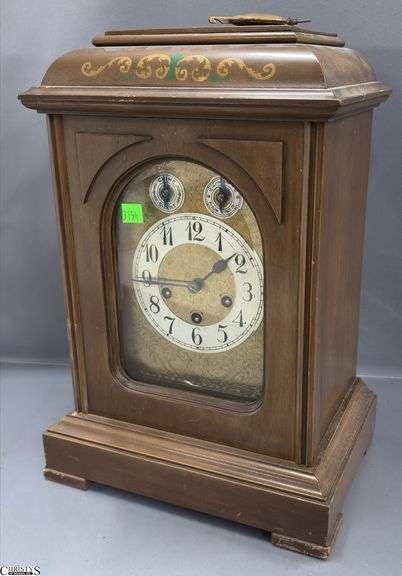 Stenciled Case Mantle Clock 11.5" x 8" x 17" image