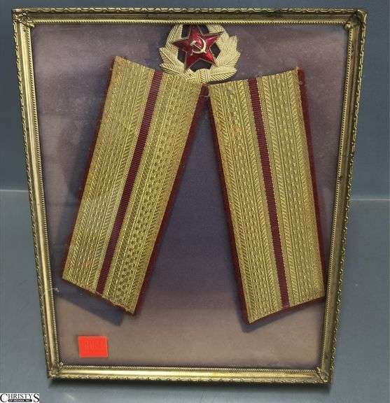 Soviet Union Russia Pin, 2 Military Style Badge Pieces - 2" of pin image