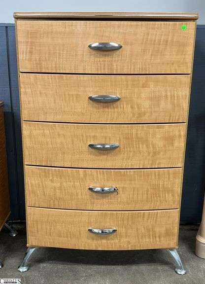 Modern Horizon Maple Chest With Chrome Accents 32x17x51" image