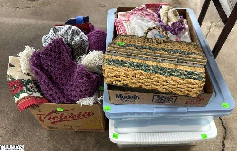 Soft Goods, Table Linens, Sheets, Kitchen Towels, Sewing Notion Basket image