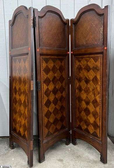 Decorator 3 Panel Divider Screen - 24" x 71" of one panel - shows wear - one panel is cracked image