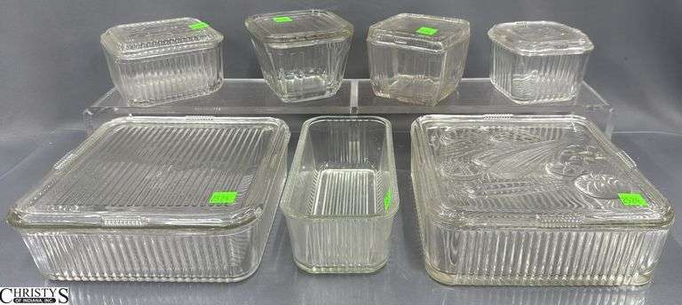Glass Refrigerator Dishes - 6pcs, 1 Dish missing lid image