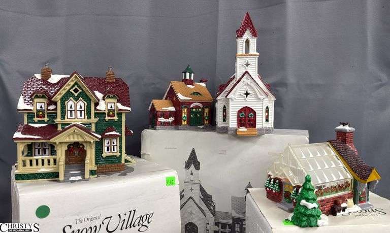 Department 56 Original Snow Village Buildings - Hartford House, Good Shepherd Chapel & Greenhouse image