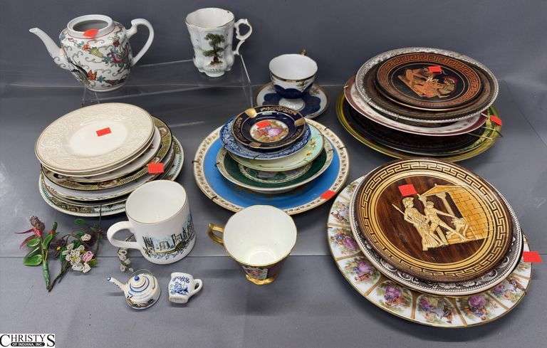 Various Fine Porcelain Plates, Tea cups, Saucers, Misc - 11" of largest image