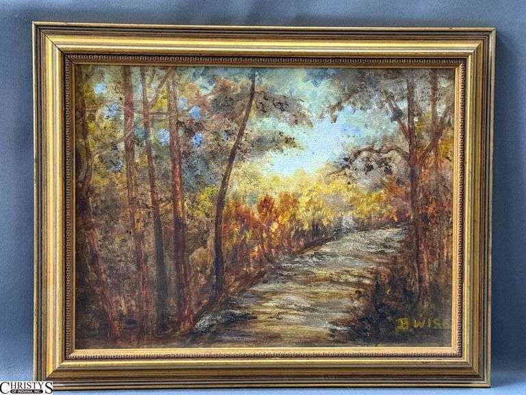 B. Wise Signed Autumn Landscape Oil on Canvas - 19" x 15" of frame image