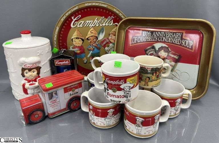 Campbell's Soup Cookie Jar, Trays, Soup Mugs - 9" of cookie jar image