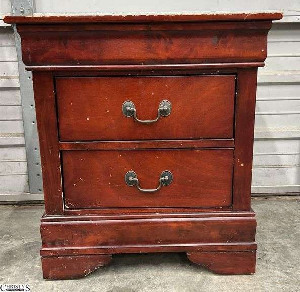 2 Drawer Nightstand - 22" x 16" x 24" - shows heavy wear image