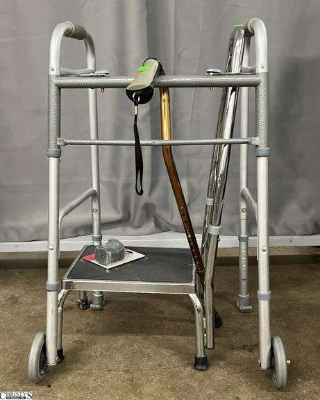 Walker, Step Stool Aid, Cane image