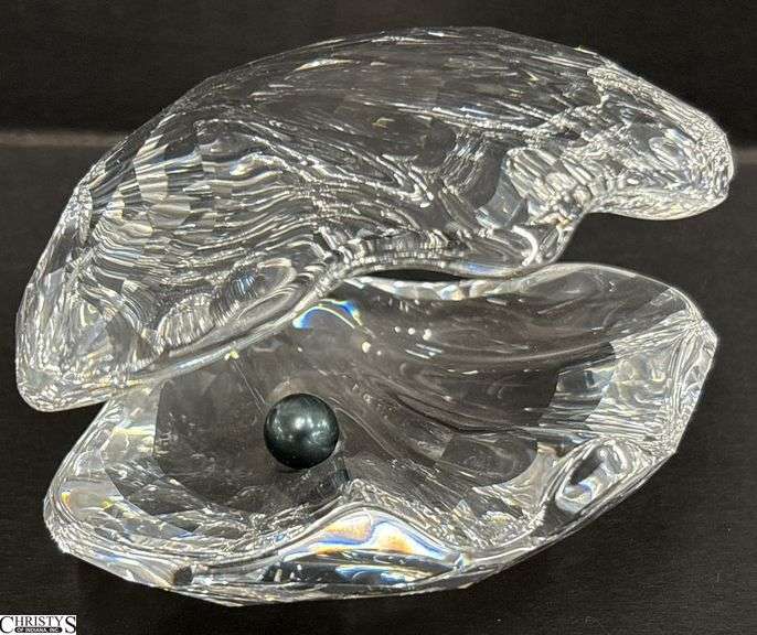 Swarovski Crystal Oyster Shell Figurine - 4" x 2.5" image