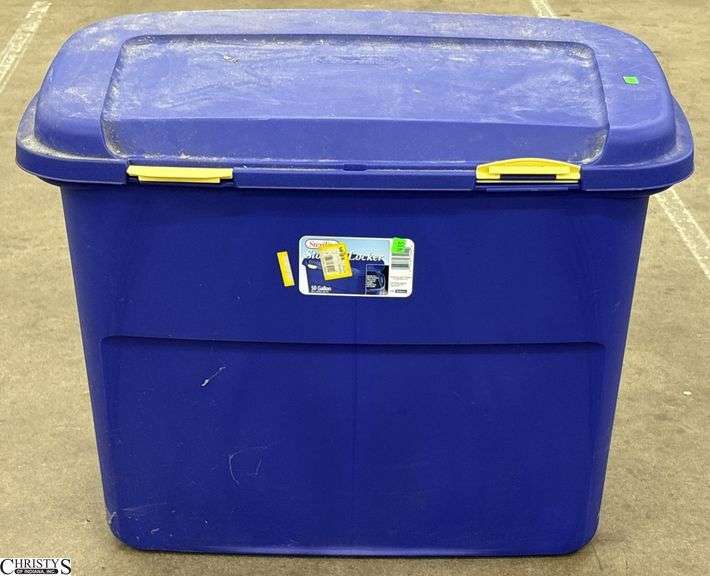 50 Gallon Tote, Hinged Lid, Needs Cleaned image