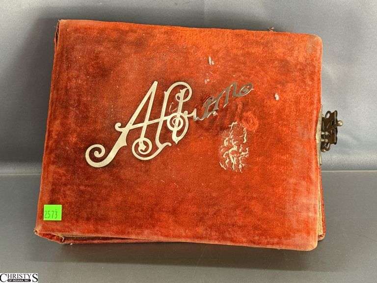 Antique Photo Album and Various Photos - damage and wear to album, not full - 1890 memorial card - see photos image