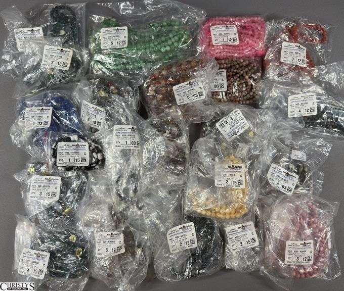 Flat of Beads in Various Colors in Baggies with Labels image