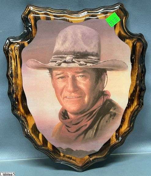 John Wayne On Wood 9.5"x12" image