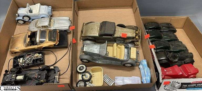 Diecast Cars, Car Cologne Bottles, wear and missing parts throughout - 9" of largest image