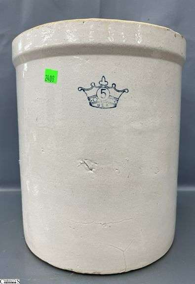 5-Gallon Stoneware Crock with Crown Logo image