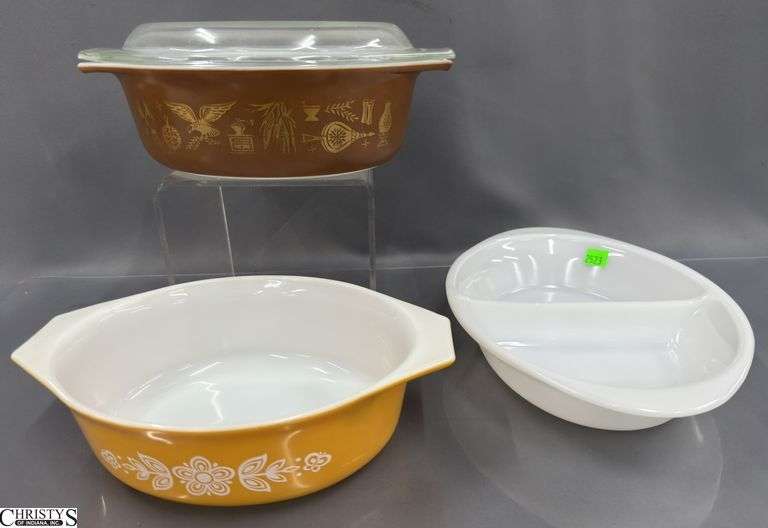 Pyrex & Glasbake Casserole Dishes, 12" of largest image