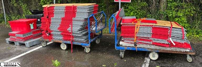 Pallet and 2 carts of flooring 12x12” pallet not included image