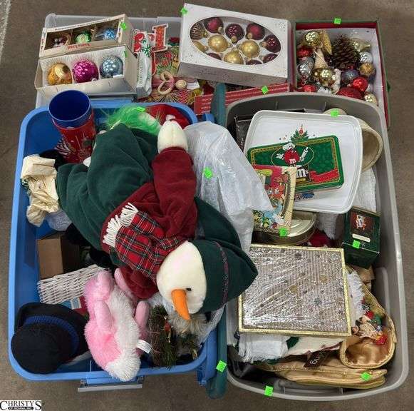 Boxed Lots, Holiday Plush Animals, Kitchen Towels, Holiday Ornaments, Stockings, Totes image