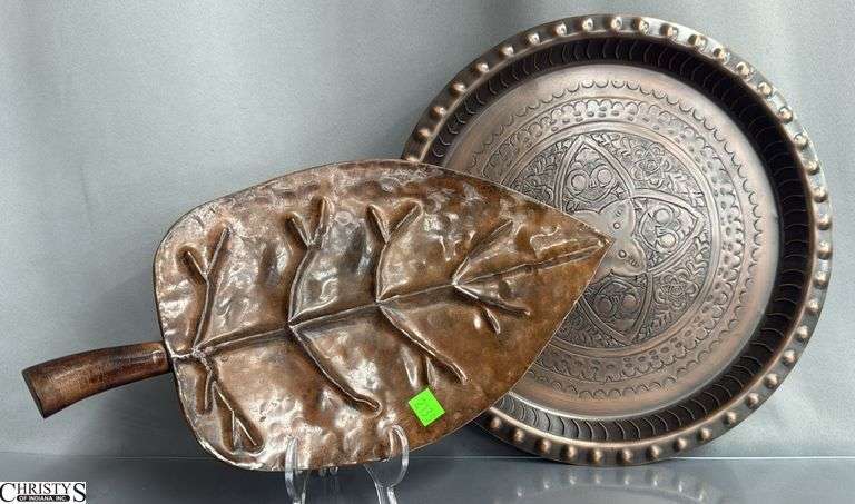 Copper Look Tray, and Leaf 15.25" image