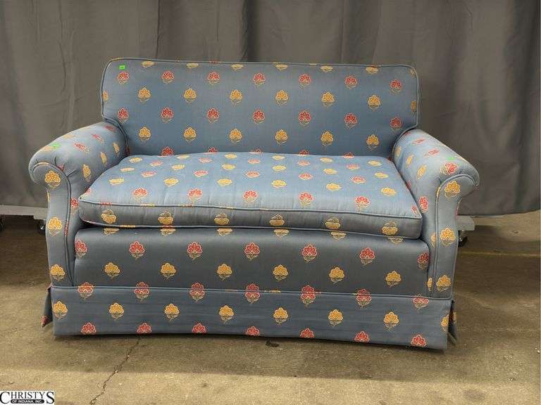 Upholstered Settee - 53" x 30" x 31" - 18" seat - appears to have sun fading image