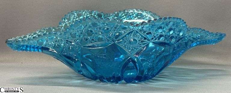 Kemple Blue Glass Centerpiece Bowl - 14" x 4" image