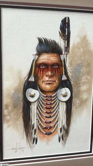 "Medicine Bear" Transparent Watercolor By Manchego Frame Measures 13x16"
