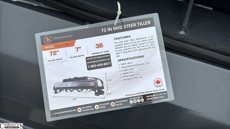 2025 Wolverine Tiller TL-12-72W
