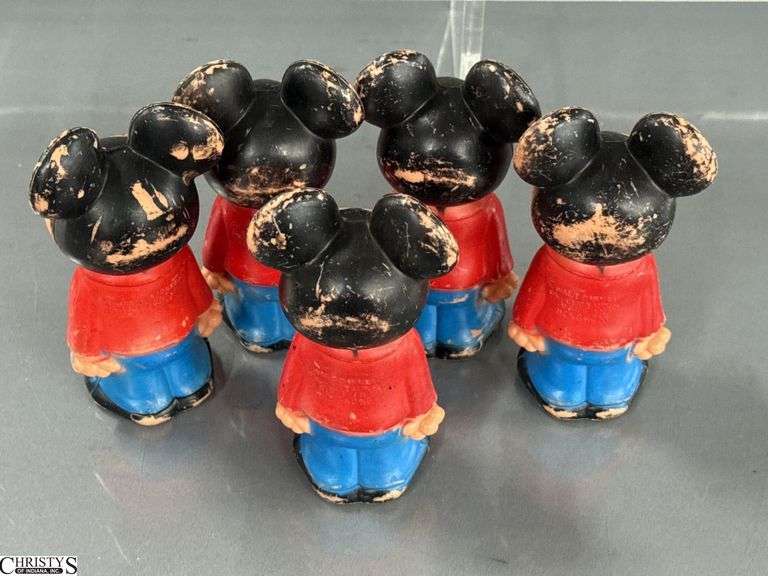 Vintage Mickey Mouse Figures 5.5", Mini Canister, Wobble Mickeys