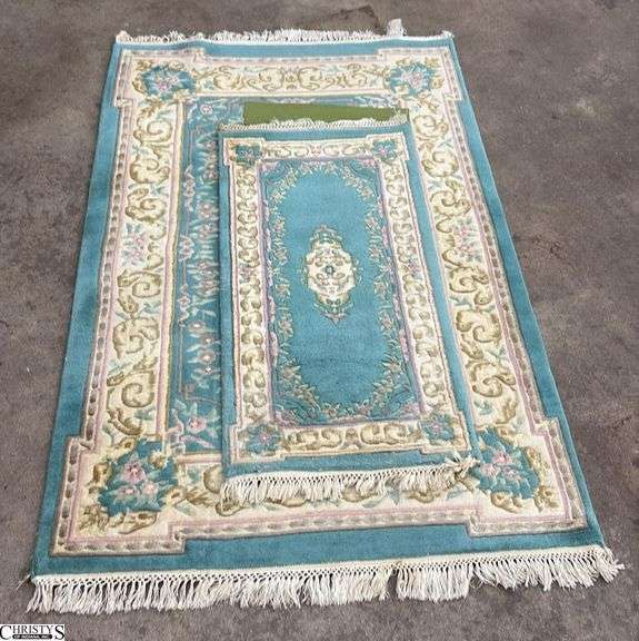 2 Vintage Asian Style Decorator Rug largest 48x79 image