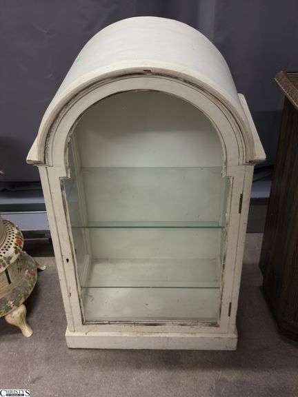 Arched Top Single Door With Glass Shelves Display 19.5"x14"x32"