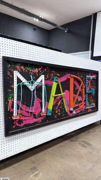 MADE Framed Sign HEAVY Some Wear 74.5x32"