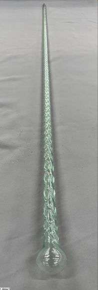 Unique 66" Twisted Blown Clear Glass Walking Stick Staff image