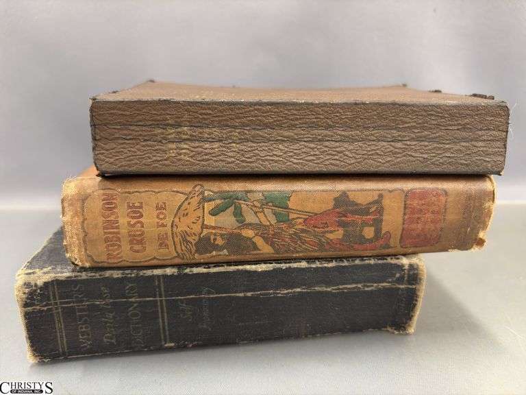 Brass Figural Book Ends, 3 Books