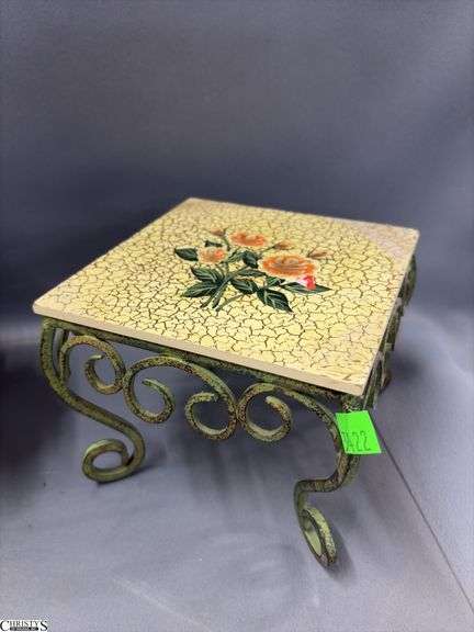 Capodimonte Floral and Birds, Plant Stand, Shelf, Ceramic Basket, Some Chips